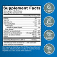Supplement facts panel for Bone Health Plus Strength soft chews with no artificial dyes, flavors, sweeteners, or sugar icons