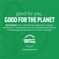 Green certification badge for Force Factor's CarbonNeutral status, signifying commitment to sustainability and environmental responsibility.