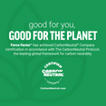 Certified CarbonNeutral® message with leaf graphic background