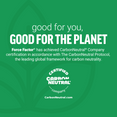 Force Factor certified CarbonNeutral company badge with text “Good for you, good for the planet”