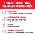 Enhance blood flow, stamina, and performance with key ingredients like L-Citrulline, Horny Goat Weed, and Caffeine.