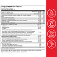 Supplement facts label displaying nutritional information and ingredients for a performance supplement.