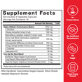 Supplement facts for Score!, highlighting key ingredients for blood flow, vitality, and stamina.