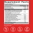 LeanFire with Slimvance supplement facts panel plus icons for no sugar, no gelatin, no artificial dyes or flavors.