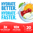 Hydrate better and faster with 3x electrolytes and 10x less sugar.