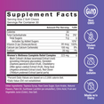 Supplement facts for Menopause Relief soft chews with key ingredients and nutrition details.