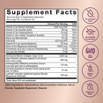 Supplement facts panel for Force Factor beauty formula with icons showing no dyes, sweeteners, GMO, gluten, or dairy.