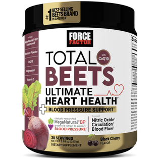 Total Beets Ultimate Heart Health supplement with CoQ10, supporting blood pressure, circulation, and nitric oxide production.