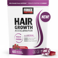Force Factor Hair Growth Accelerator Soft Chews, Hair Growth Vitamins for Women with Clinically Studied Lustriva to Promote Visibly Thicker, Fuller, Stronger Hair, Mixed Berry, 60 Soft Chews