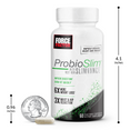 ProbioSlim® with Next-Gen Slimvance, 120 Capsule Bottle, Size Chart.