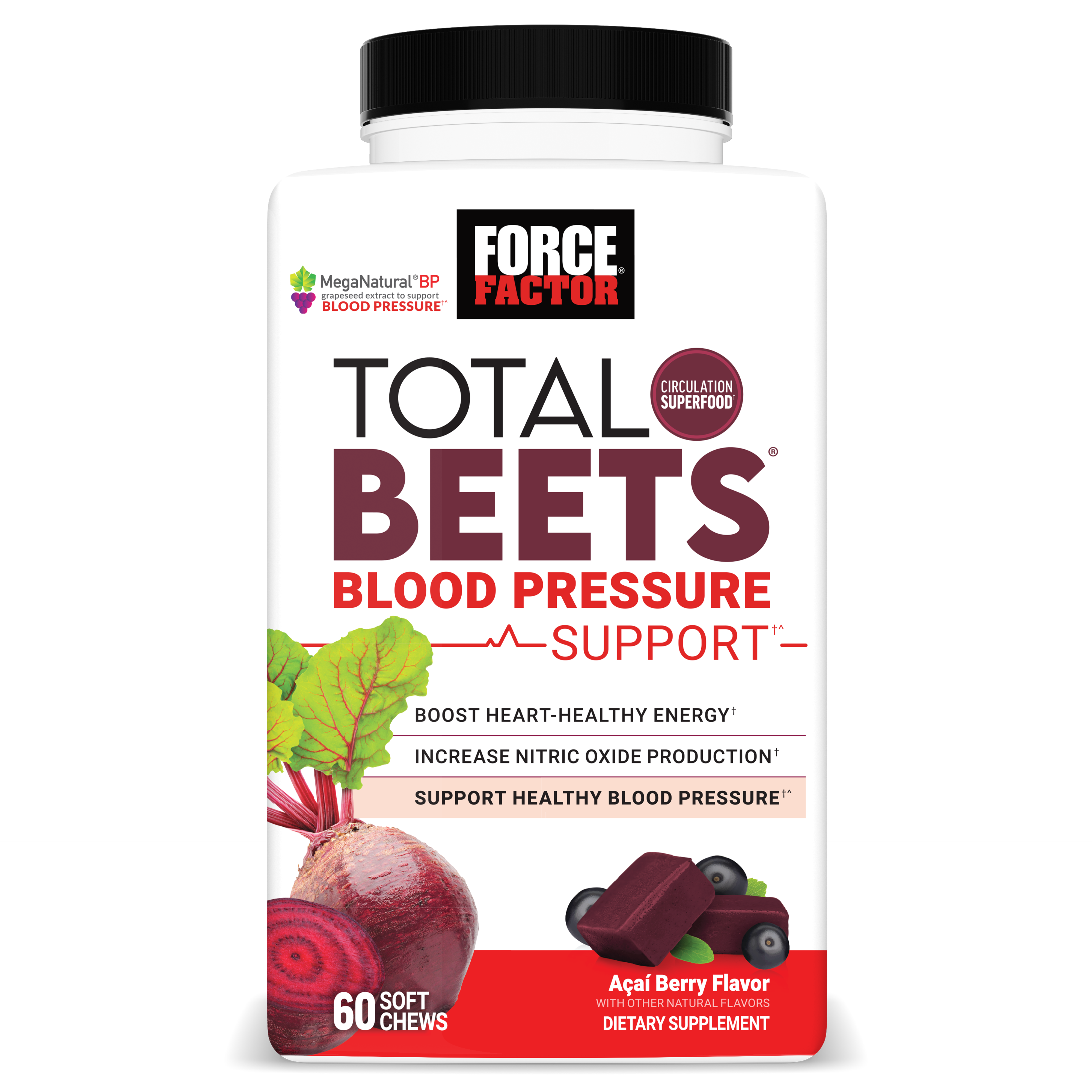 Total Beets Blood Pressure Support Soft Chews - Force Factor Total Beets Blood Pressure Support Soft Chews - Force Factor