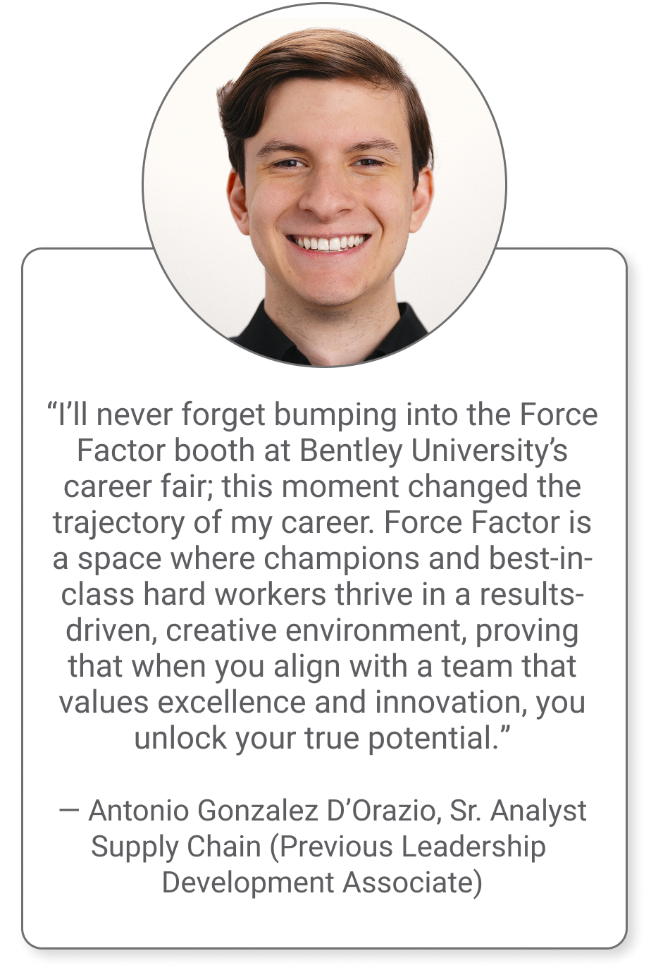 Force Factor Employee - Antonio