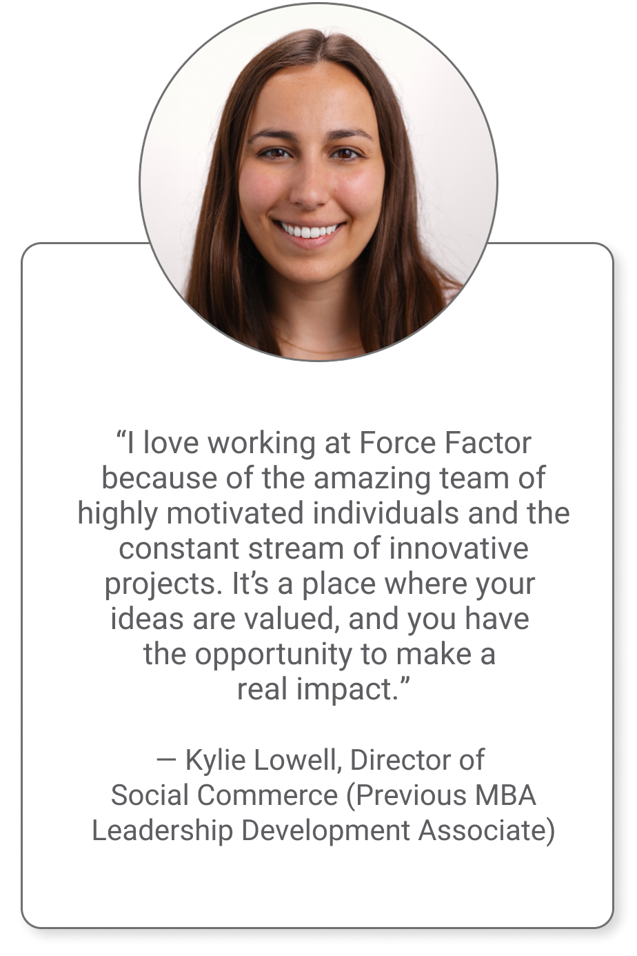Force Factor Employee - Kylie
