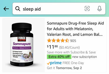 Somnapure Drug-Free Sleep Aid for Adults with Melatonin. $11.88 on Amazon
