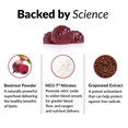 Backed by Science. Beetroot Powder: A naturally powerful superfood delivering the healthy benefits of beets. NO3-T® Nitrates: Promote nitric oxide to widen blood vessels for greater blood flow, and oxygen and nutrient delivery. Grapeseed Extract: A potent antioxidant that can help protect against free radicals.