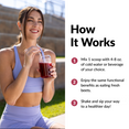 How it Works. 1) Mix 1 scoop with 4-8 oz. of cold water or beverage of your choice. 2) Enjoy the same functional benefits as eating fresh beets. 3) Shake and sip your way to a healthier day!