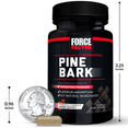 Pine Bark, 30 Capsule Bottle, Size Comparison