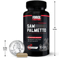 Size Comparison, 60 Capsule Bottle, Saw Palmetto