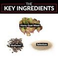 The Key Ingredients: Horny Goat Weed, BioPerine®, Selenium.