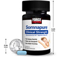 Somnapure® Clinical Strength, 30 Caplet Bottle, Size Chart.